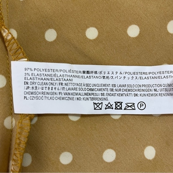 J.o.a. Yellow Polka Dots Satin Asymmetrical Dress US M - Picture 10 of 13